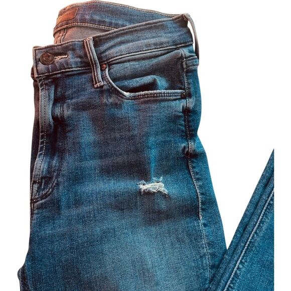 Mother Mid Rise Dazzler Ankle Fray Skinny Jeans - Picture 3 of 16